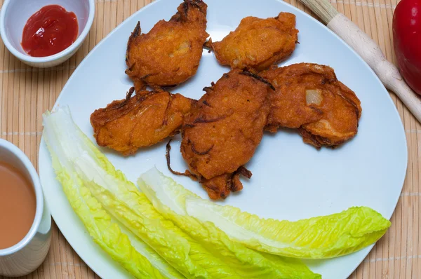 Pakora and tea close up — Stock Photo, Image