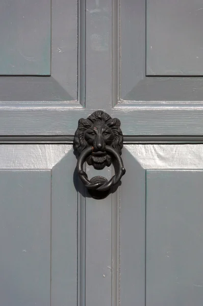 Lion's head door knocker isolerade — Stockfoto