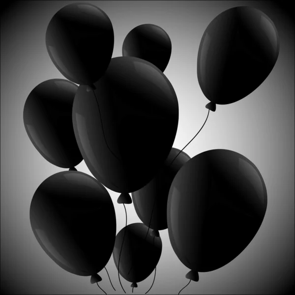 Svarta ballonger på ralial bakgrund — Stockfoto
