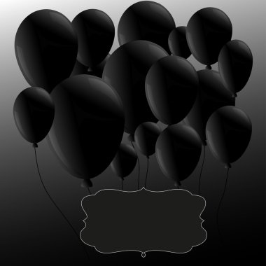 siyah balon ile çerçeve