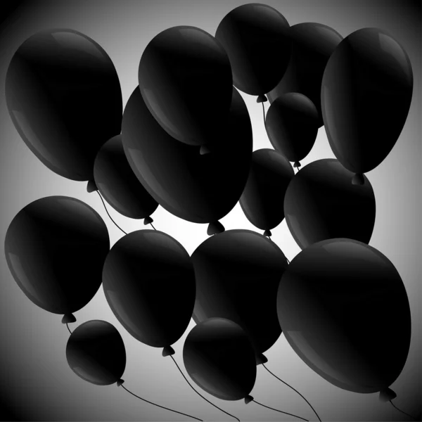 Globos negros sobre fondo gris — Vector de stock