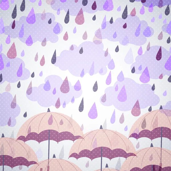 傘や雨で背景 — ストックベクタ