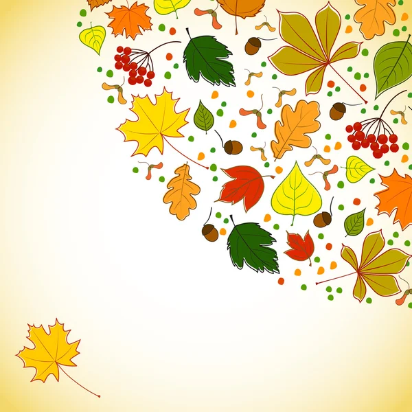 Autumn background for messages with leaves — Stock Vector