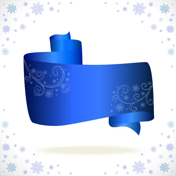 Blauwe tape cristmas op witte achtergrond — Stockvector