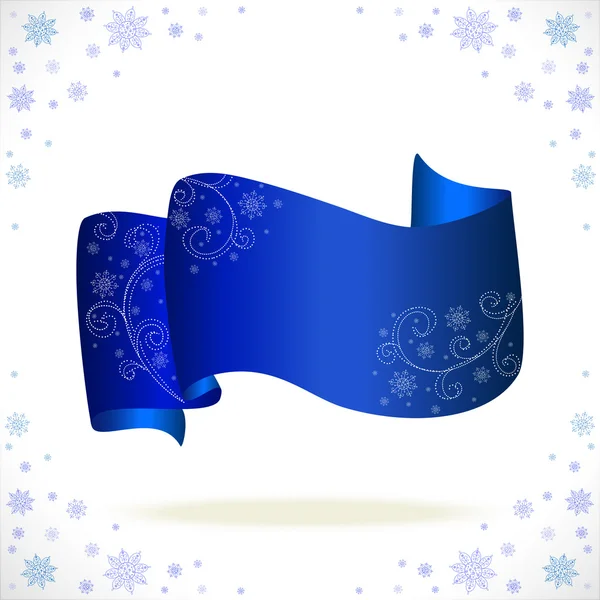 Blauwe cristmas tape met bevriezing patroon — Stockvector