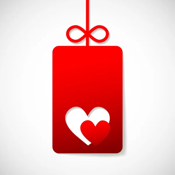Valentijnsdag papier hart met een blanco — Stockvector