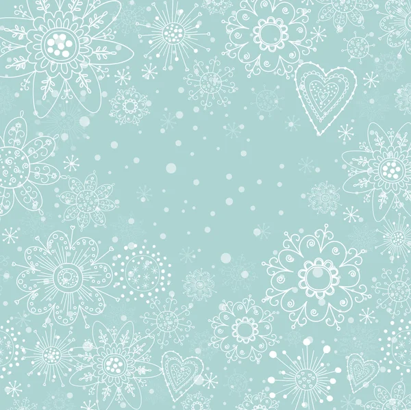 Carte d'invitation de Noël avec flocons de neige blancs — Image vectorielle