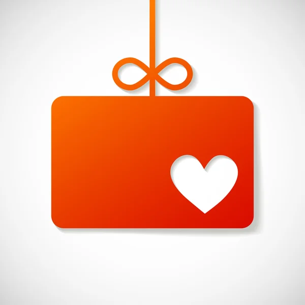 Bannière en papier orange pour les vacances de Valentin — Image vectorielle