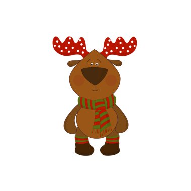 Beyaz arka plan üzerinde izole Noel geyiği