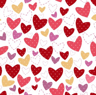 Beyaz arka plan ile kalp ve nokta kartpostal için