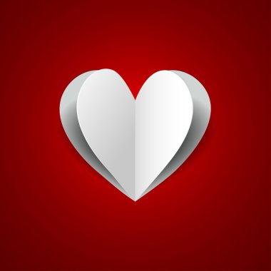 kırmızı arkaplanda kağıt kalp