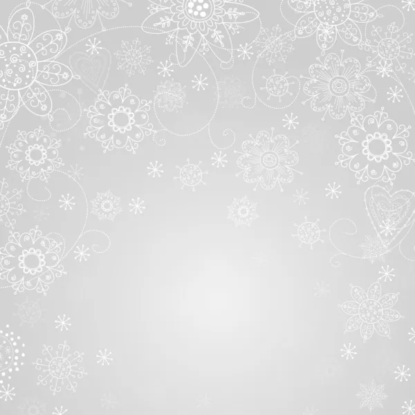 Fondo abstracto gris con copo de nieve — Vector de stock