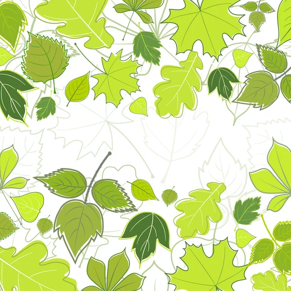 Yeşil yaprak ile metin için arka plan — Stok Vektör
