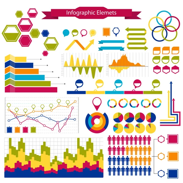 Інфографіка колекції: графіків, гістограм, стрілки — стоковий вектор