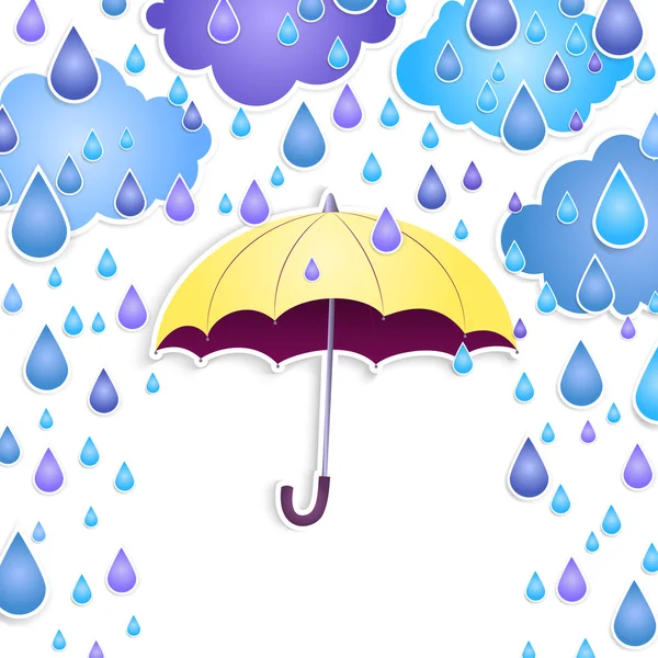 Hintergrund mit einem gelben Regenschirm — Stockvektor