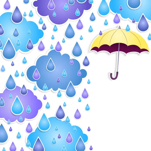 Hintergrund für Text mit gelbem Regenschirm — Stockvektor