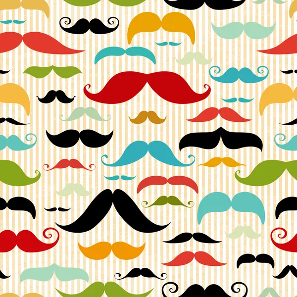 Moustache motif sans couture dans un style vintage — Image vectorielle