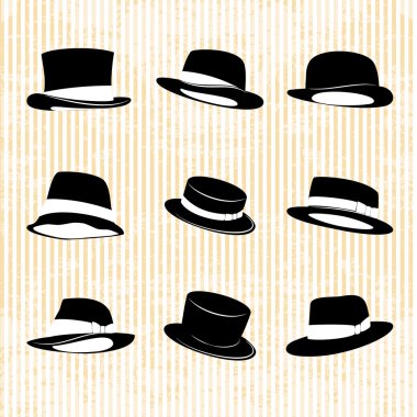 Vector Collection of Vintage Hats clipart