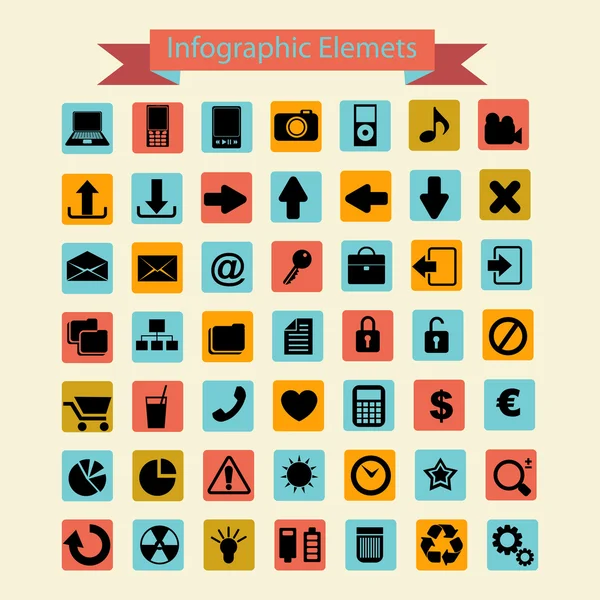 Collection d'icônes d'infographie — Image vectorielle