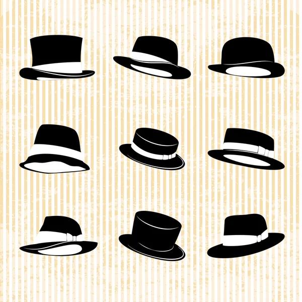 Vector Collection of Vintage Hats — Stock Vector