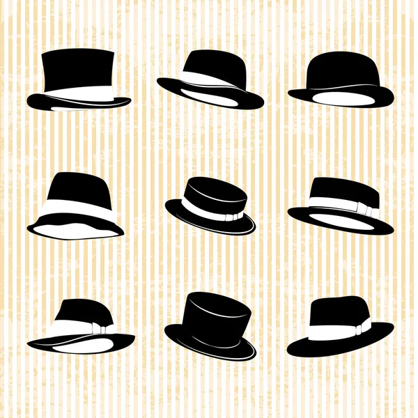 ビンテージ帽子のベクトル コレクション — ストックベクタ