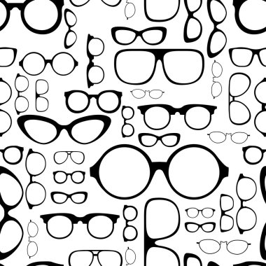 Seamless pattern from glasses clipart