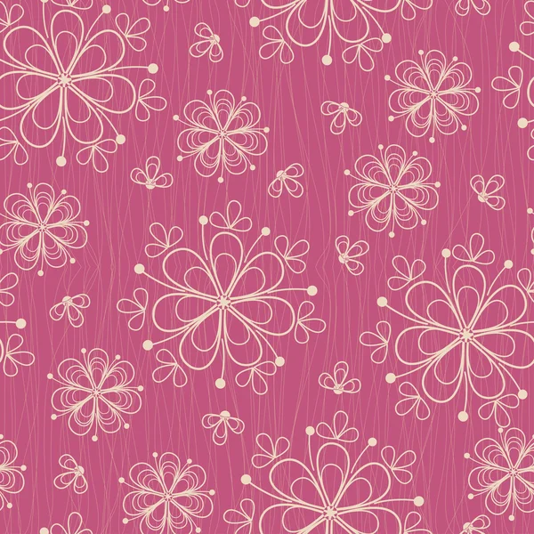 Patrón sin costuras con flores sobre fondo rosa — Vector de stock