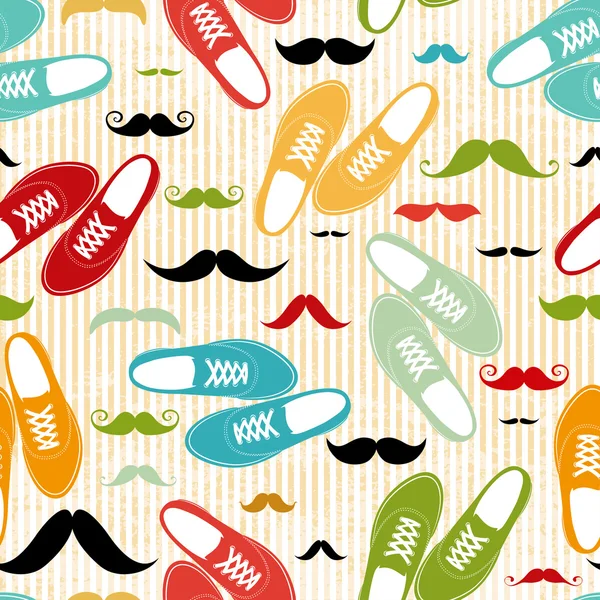 Zapatos retro sin costura de fondo — Vector de stock