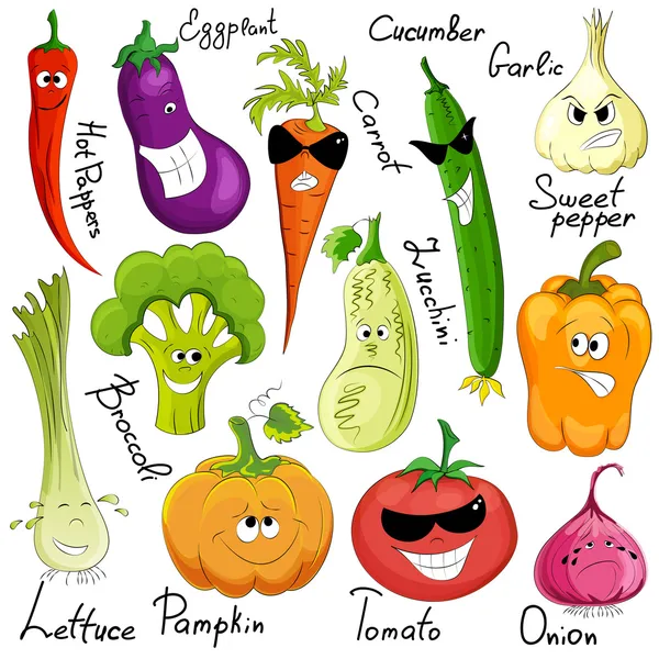 Funny vegetable cartoon isolated — Wektor stockowy