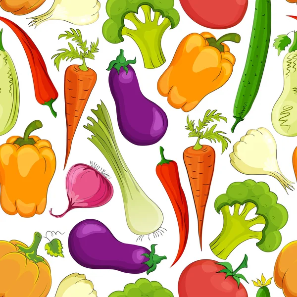 无缝滑稽蔬菜背景 — 图库矢量图片