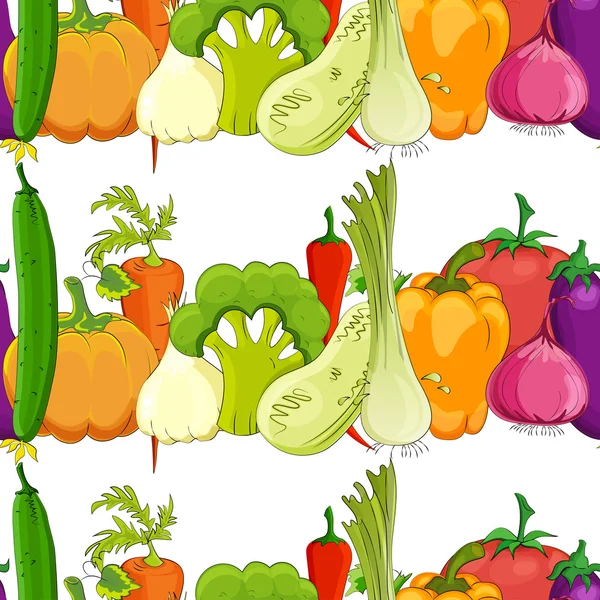 无缝模式。有趣的蔬菜 — 图库矢量图片