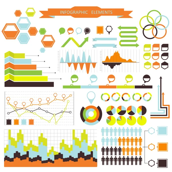 Vector infographic. oranje-groen 03 — Stockvector
