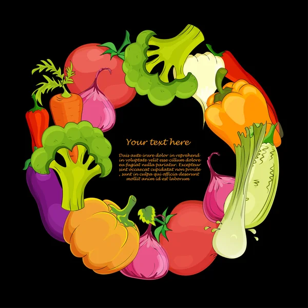 Potraviny kolo pozadí vektorové ilustrace — Stockový vektor