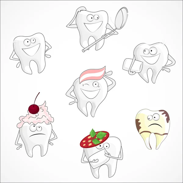 Смешной стоматологический набор — стоковый вектор