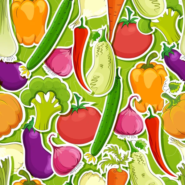 Fondo vegetal divertido sin costuras — Vector de stock