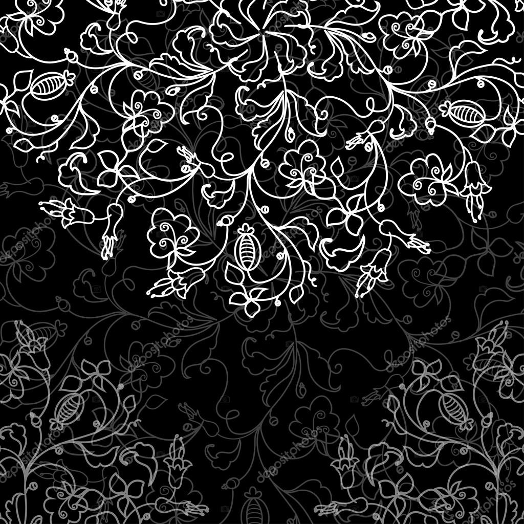 Vector chalkboard floral pattern Stock Vector Image by ©teirintoys