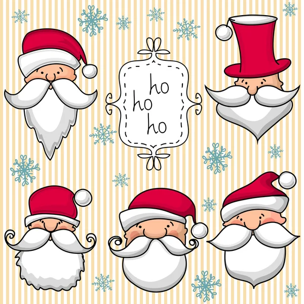 Vintage christmas-set met sneeuwvlokken — Stockvector