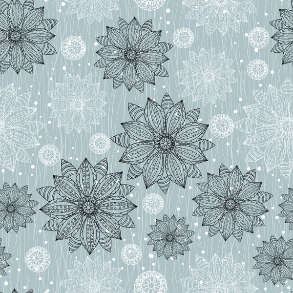 Motif floral sans couture avec des fleurs — Image vectorielle