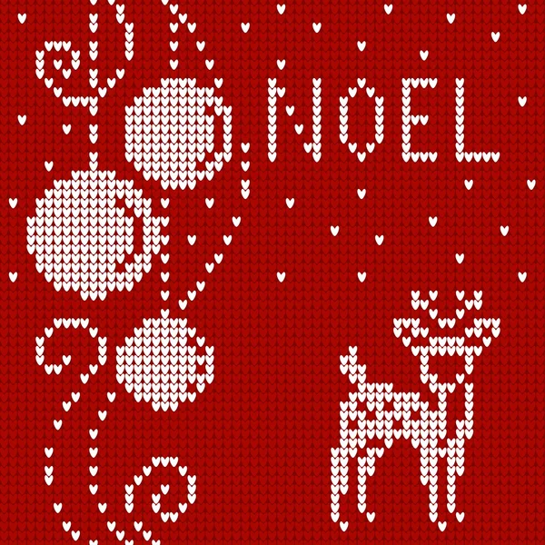 Weihnachtskarte Pullover mit Hirsch — Stockvektor