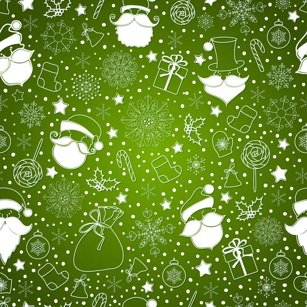绿色抽象背景与雪花 — 图库矢量图片