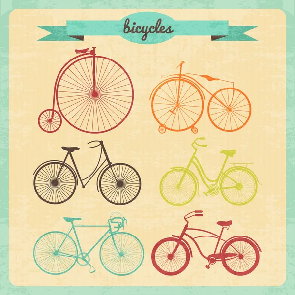 Fiets set, vector achtergrond — Stockvector