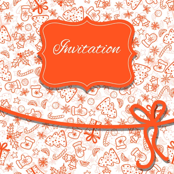 Tarjeta de invitación de Navidad — Vector de stock