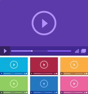 media player-interface. vectorillustratie.