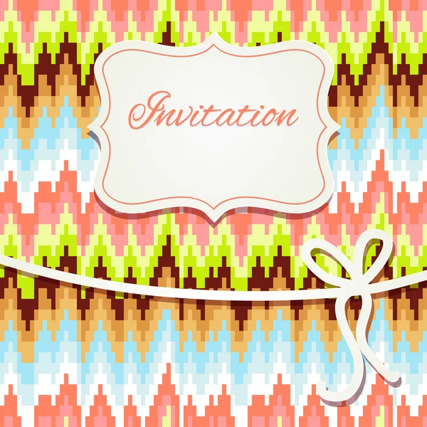 Carte d'invitation vintage avec ornement abstrait — Image vectorielle