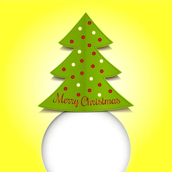 Joyeux Noël ruban papier vert — Image vectorielle