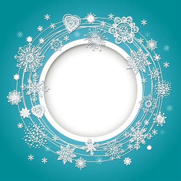 Abstract design with snowflakes for text — Stock Vector