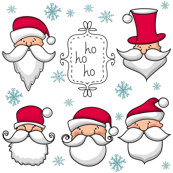 Kerst set met santa claus — Stockvector