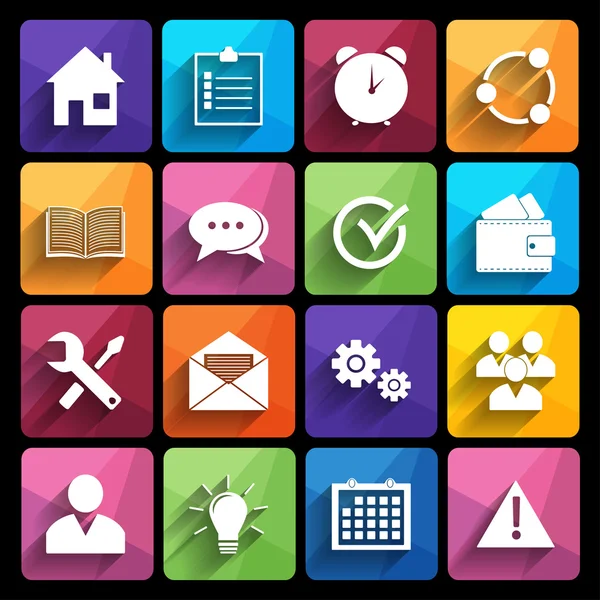 düz Tasarım görünümünde Web Icons set