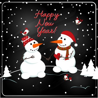Noel kara tahta dekorasyon ile kardan adam