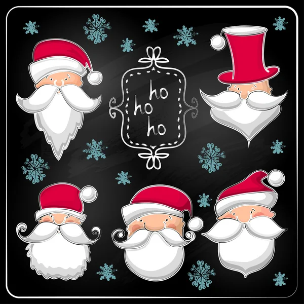 Kerst set met santa claus — Stockvector